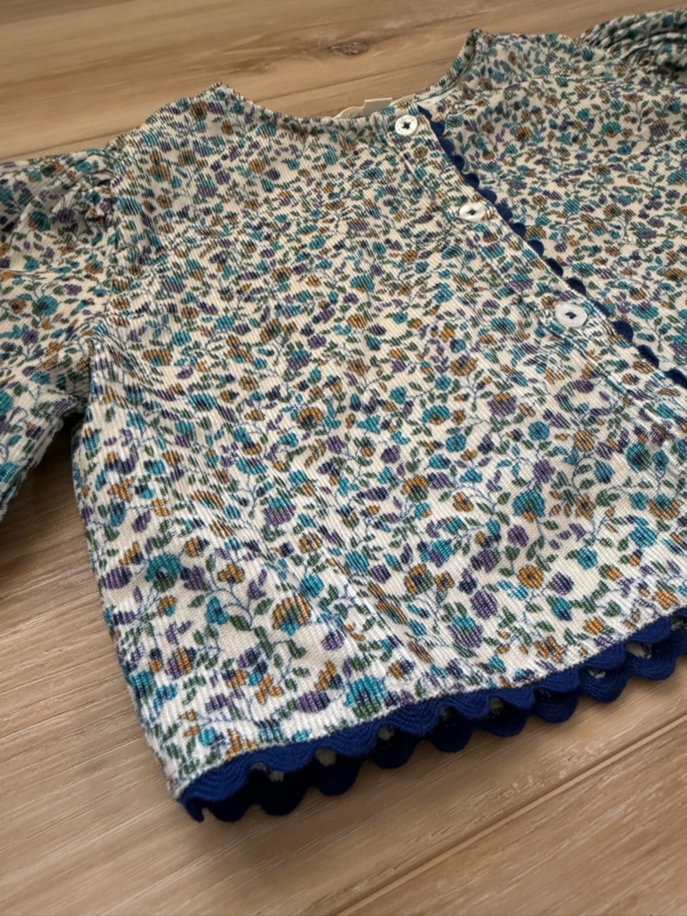 Blue Floral Cropped Top - Kids - Picture 10 of 16